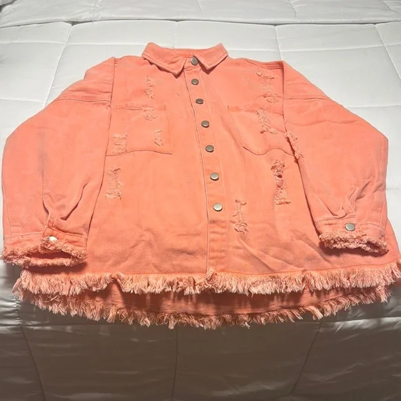 Women's Distressed Coral Jacket - Picture 1 of 3